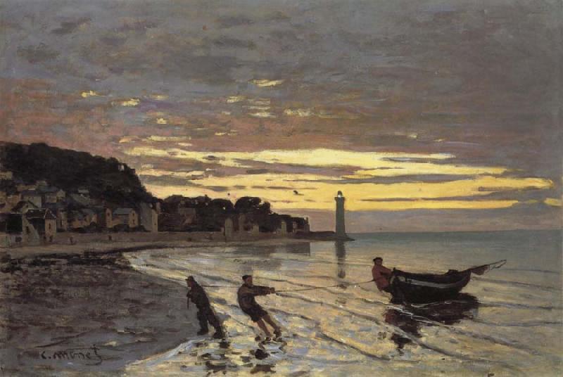 Claude Monet Towing of a Boat at Honfleur oil painting image